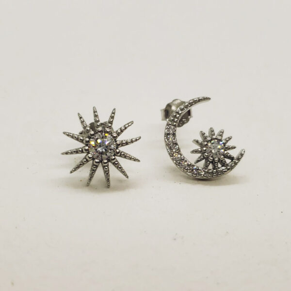 925 Silver Sun and Moon earrings