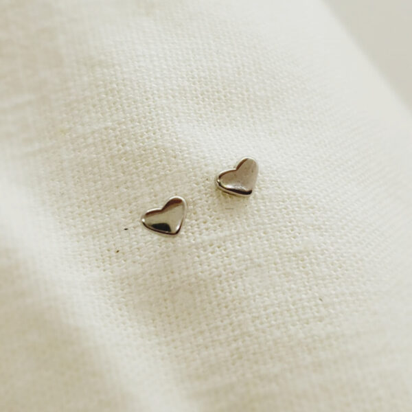 Tiny silver heart earrings