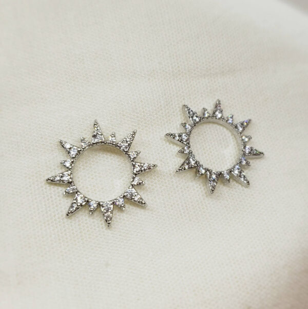 silver plated Estevan sun earrings